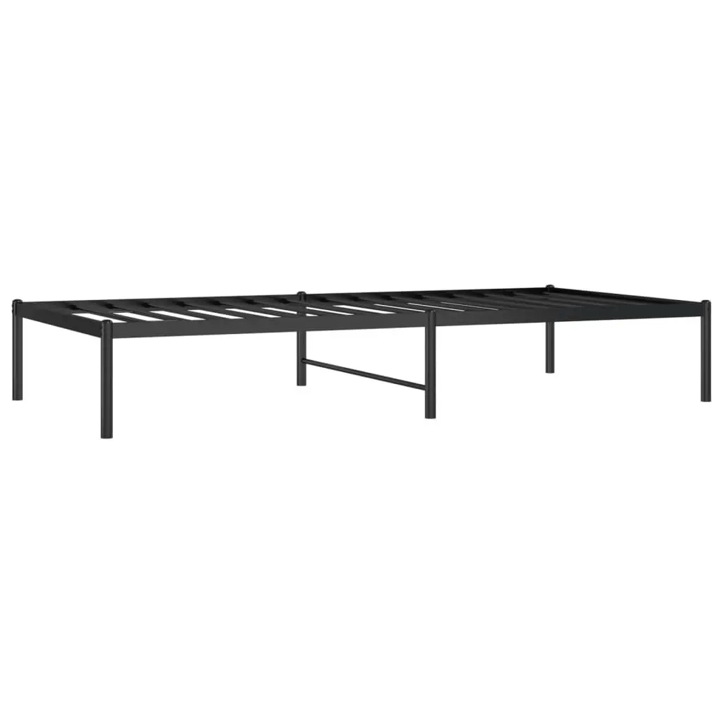 Metal Bed Frame Black 92x187 cm Single Size 350838