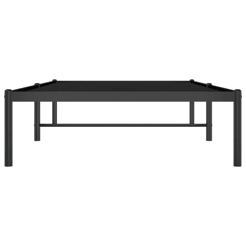 Metal Bed Frame Black 92x187 cm Single Size 350838