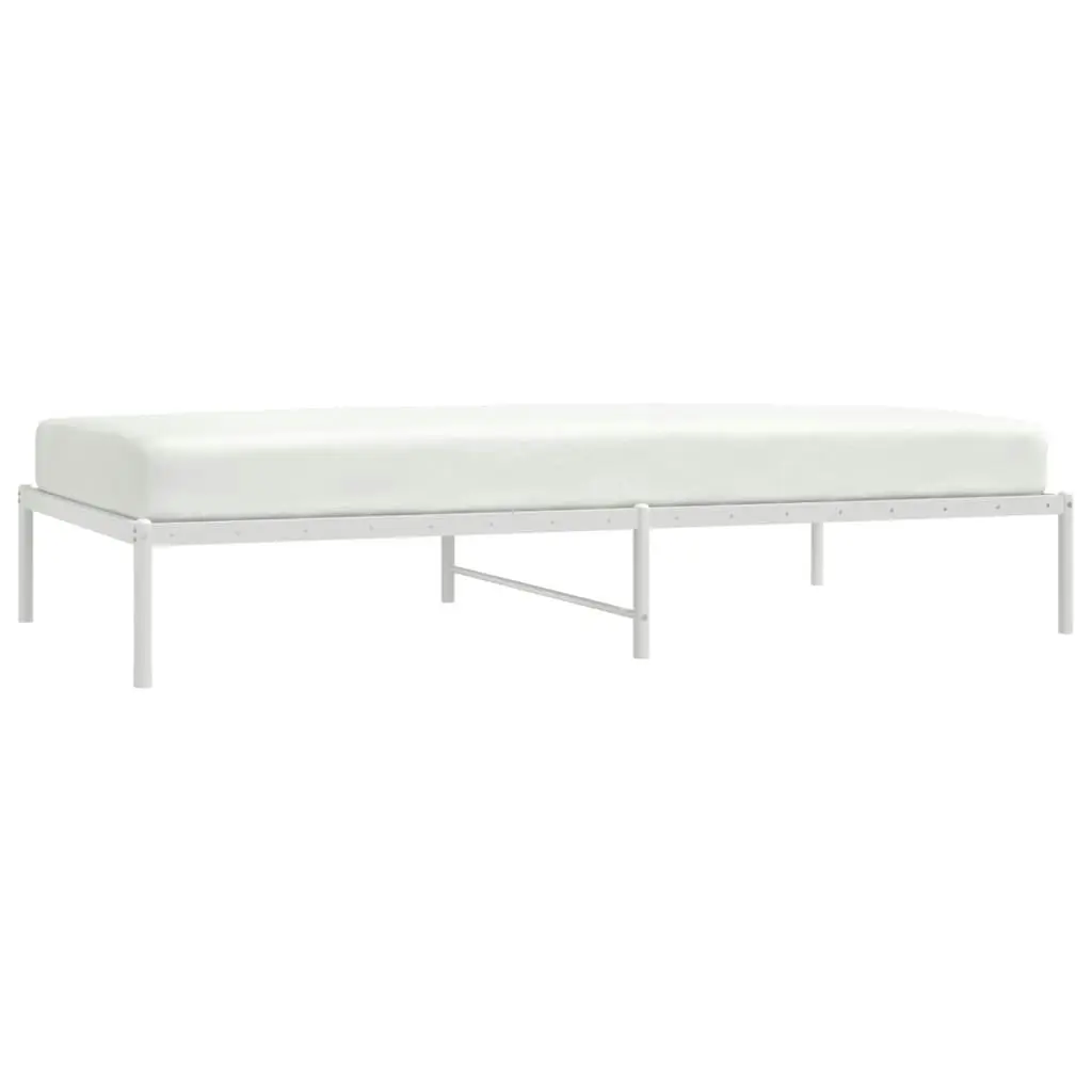 Metal Bed Frame White 107x203 cm 350909