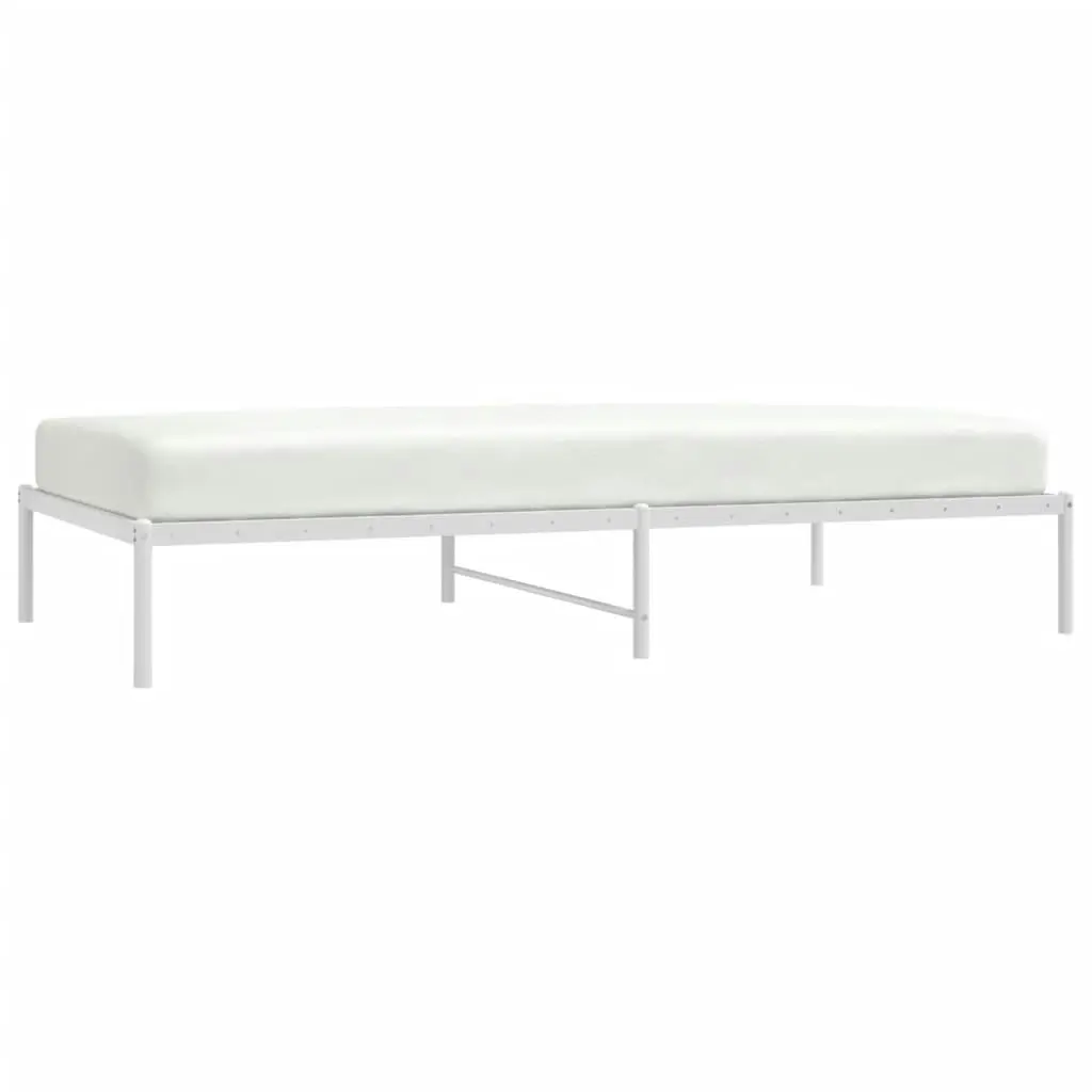 Metal Bed Frame White 107x203 cm 350909