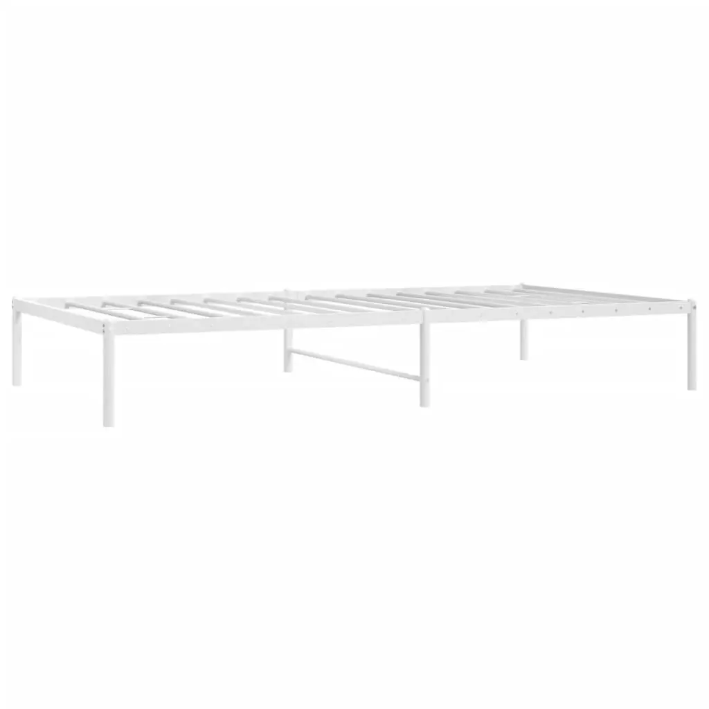 Metal Bed Frame White 107x203 cm 350909