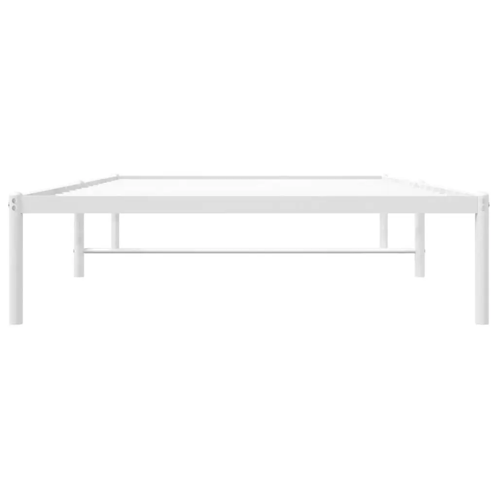 Metal Bed Frame White 107x203 cm 350909