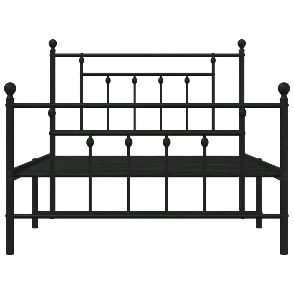 Metal Bed Frame with Headboard and Footboard Black 106x203 cm King Single Size 353551