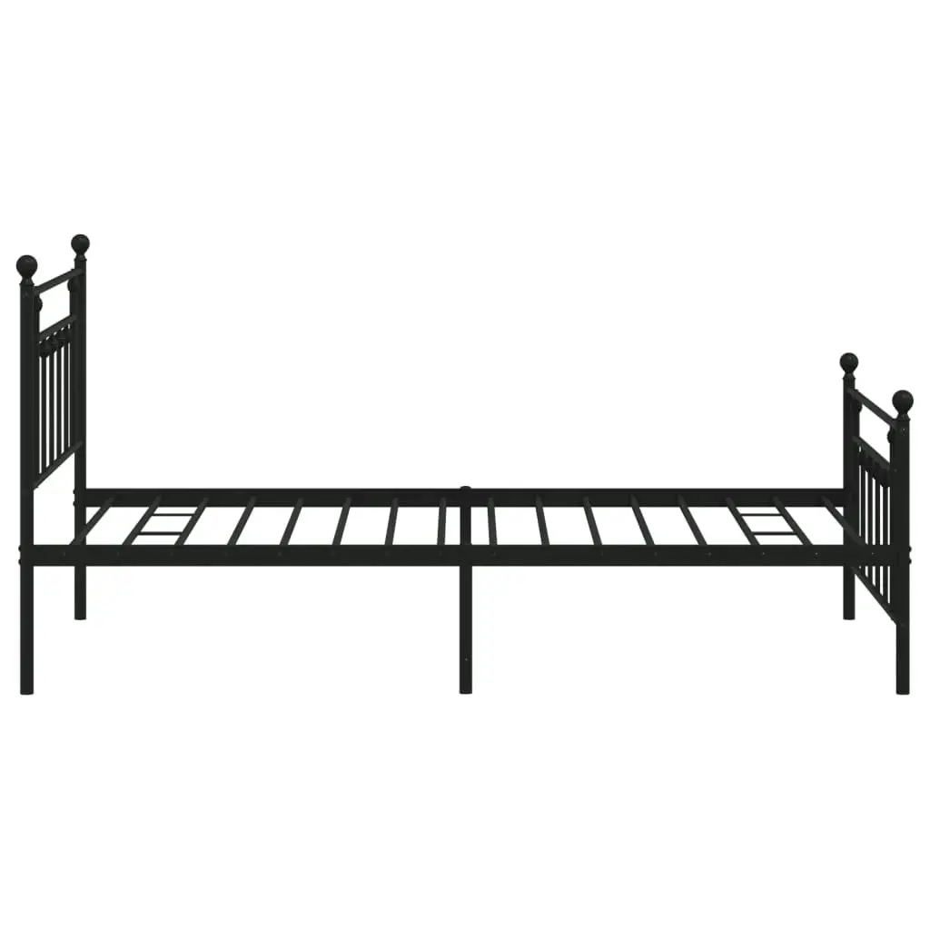 Metal Bed Frame with Headboard and Footboard Black 106x203 cm King Single Size 353551