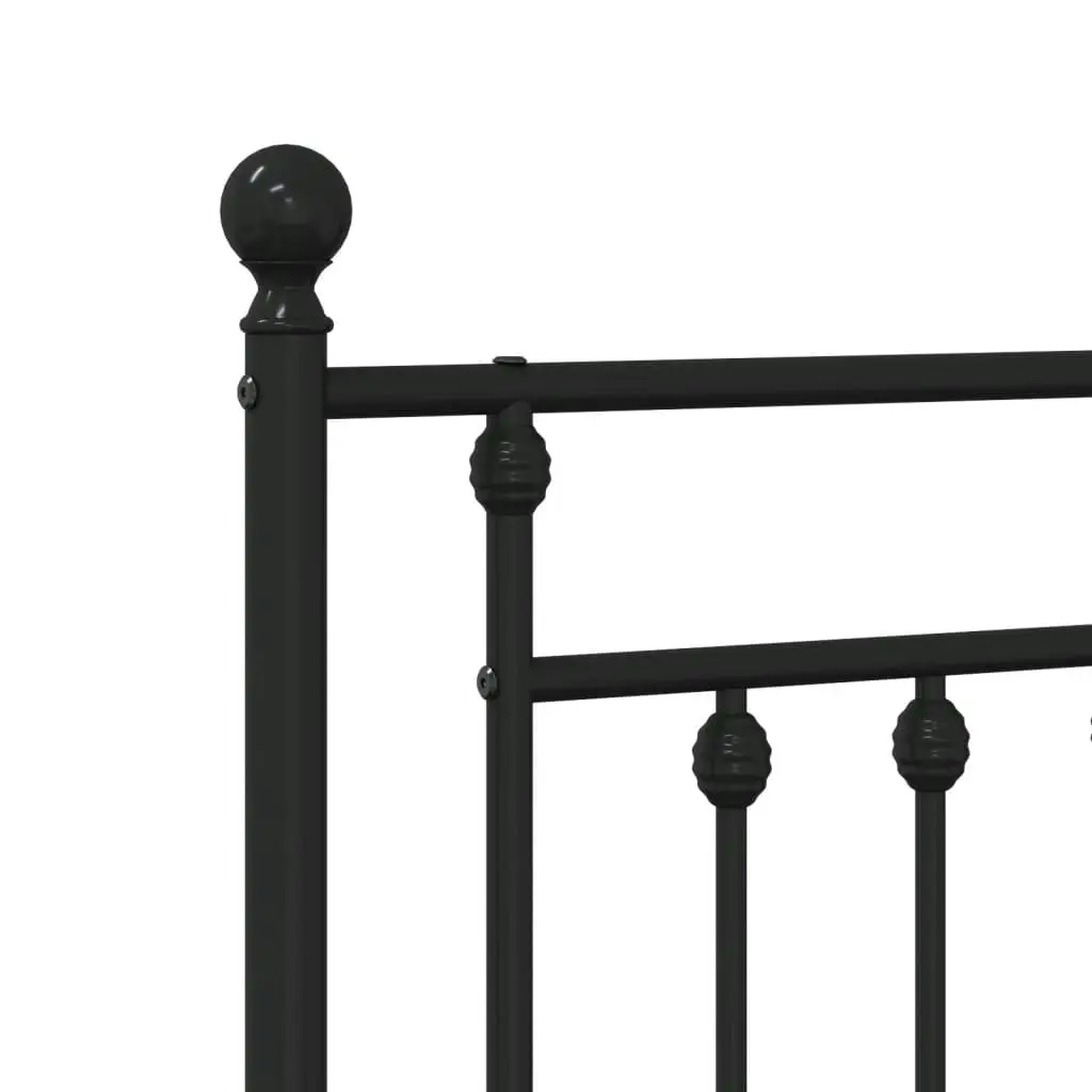 Metal Bed Frame with Headboard and Footboard Black 106x203 cm King Single Size 353551