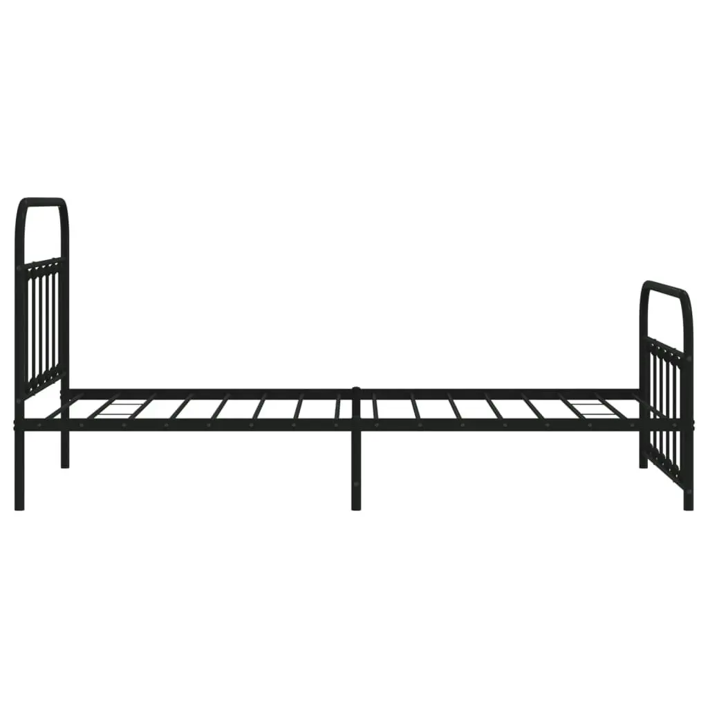 Metal Bed Frame with Headboard and Footboard Black 106x203 cm King Single Size 352592