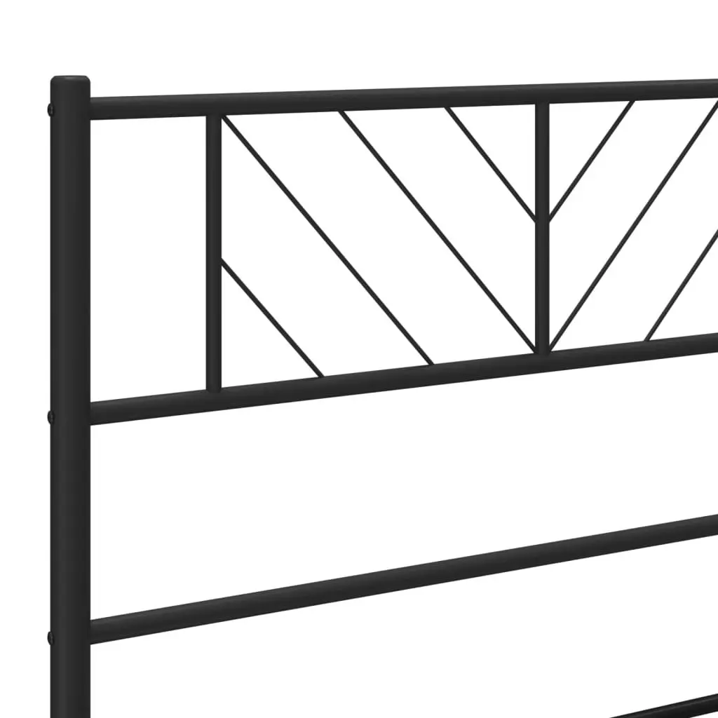 Metal Bed Frame with Headboard and Footboard Black 107x203 cm 372193