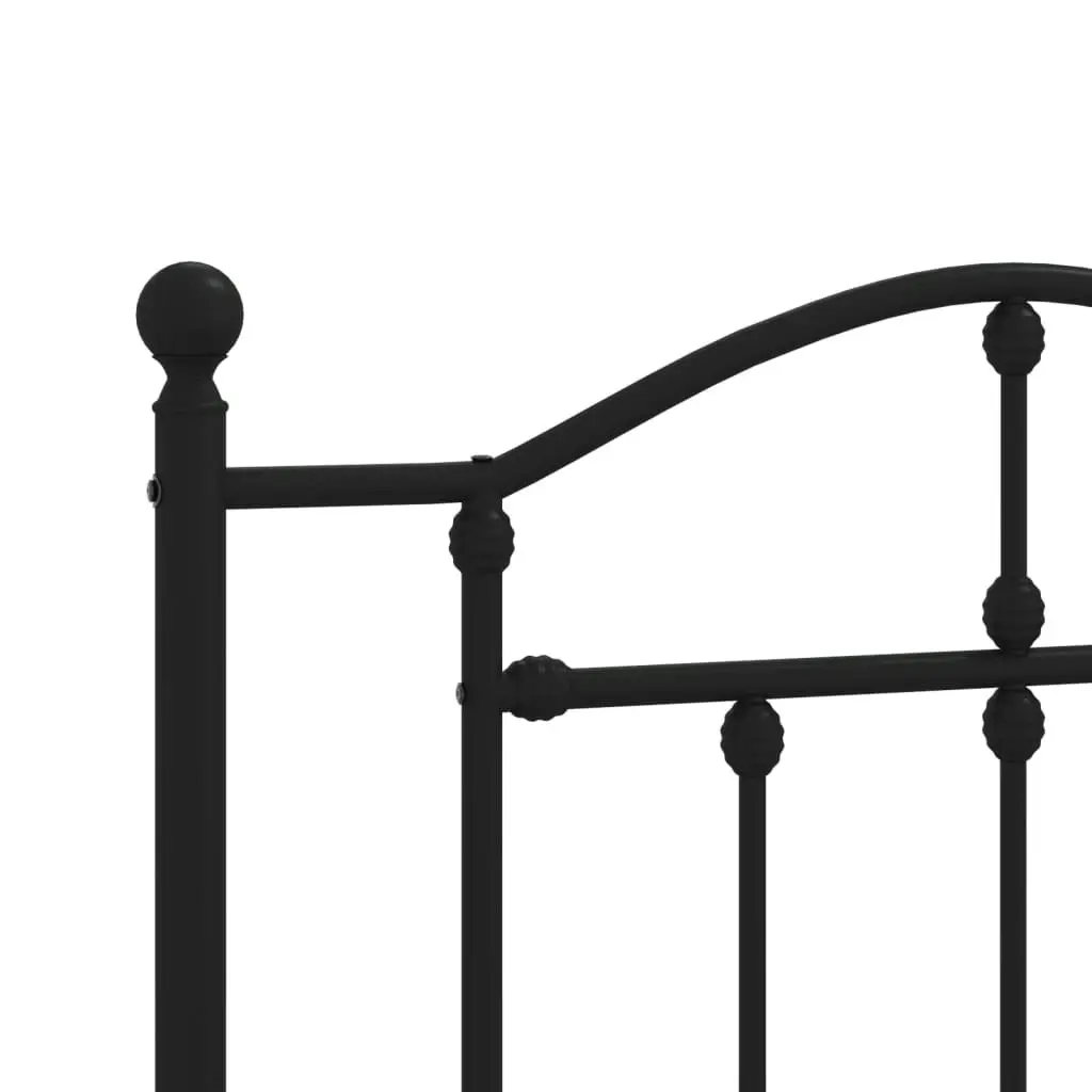 Metal Bed Frame with Headboard and Footboard Black 106x203 cm King Single Size 353453