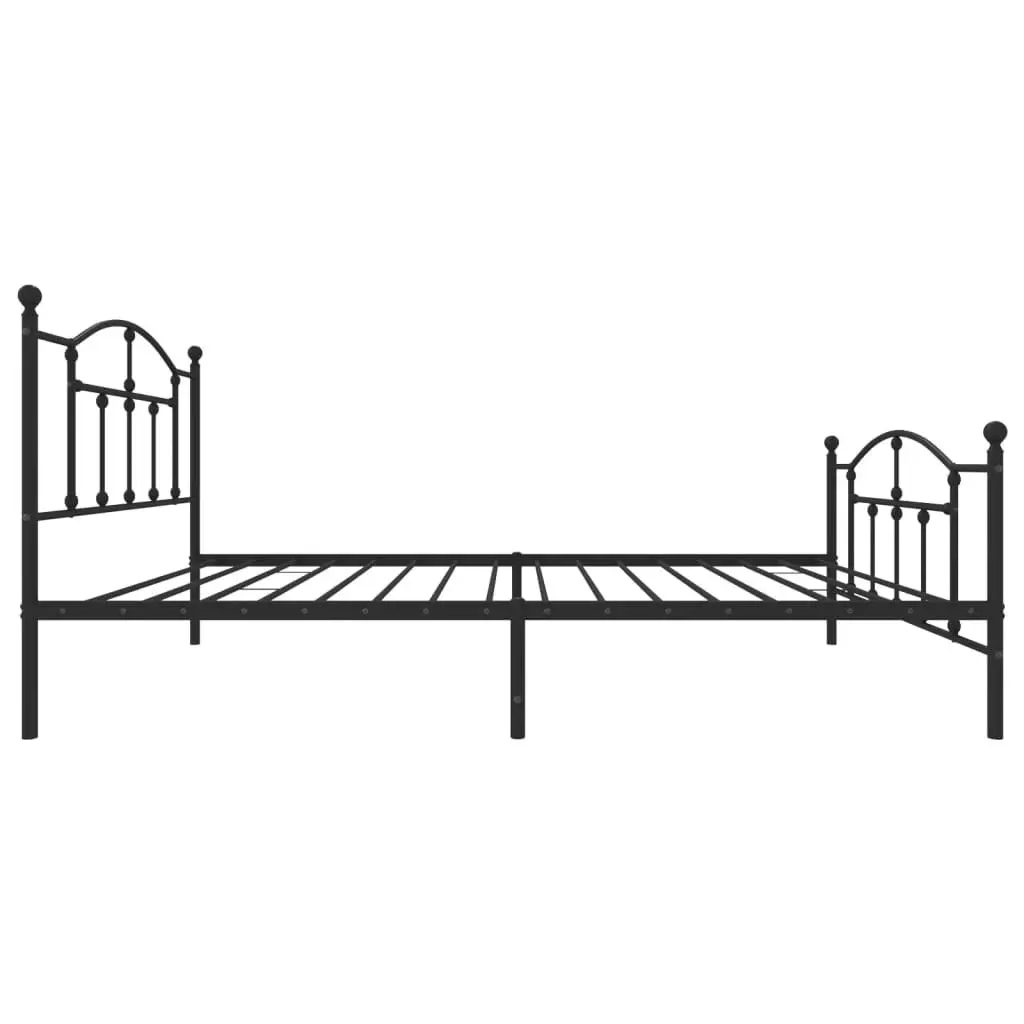 Metal Bed Frame with Headboard and Footboard Black 106x203 cm King Single Size 353453