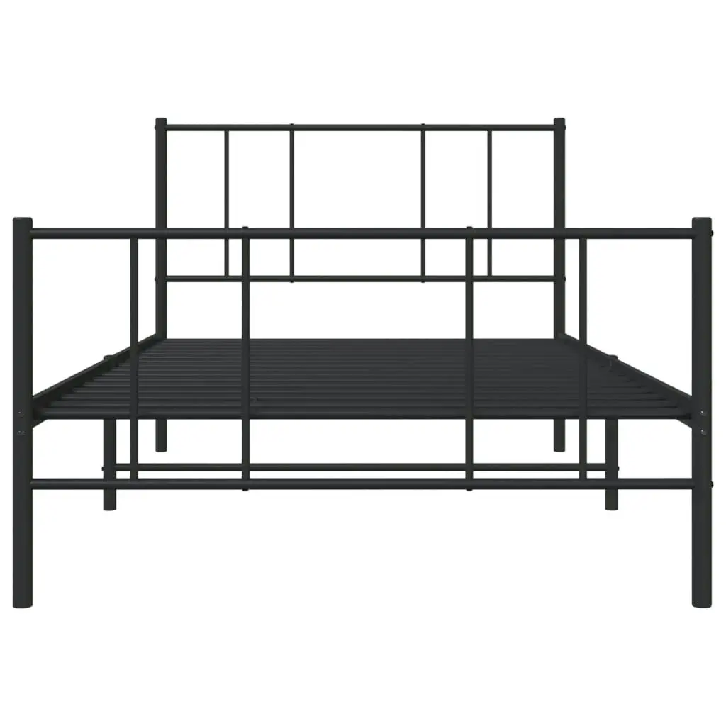 Metal Bed Frame without Mattress with Footboard Black 107x203 cm King Single 352494