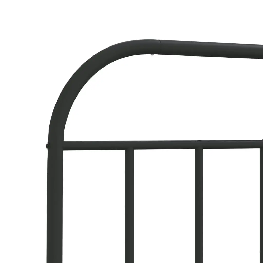 Metal Bed Frame with Headboard and Footboard Black 107x203 cm 353649