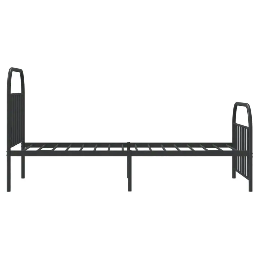 Metal Bed Frame with Headboard and Footboard Black 107x203 cm 353649