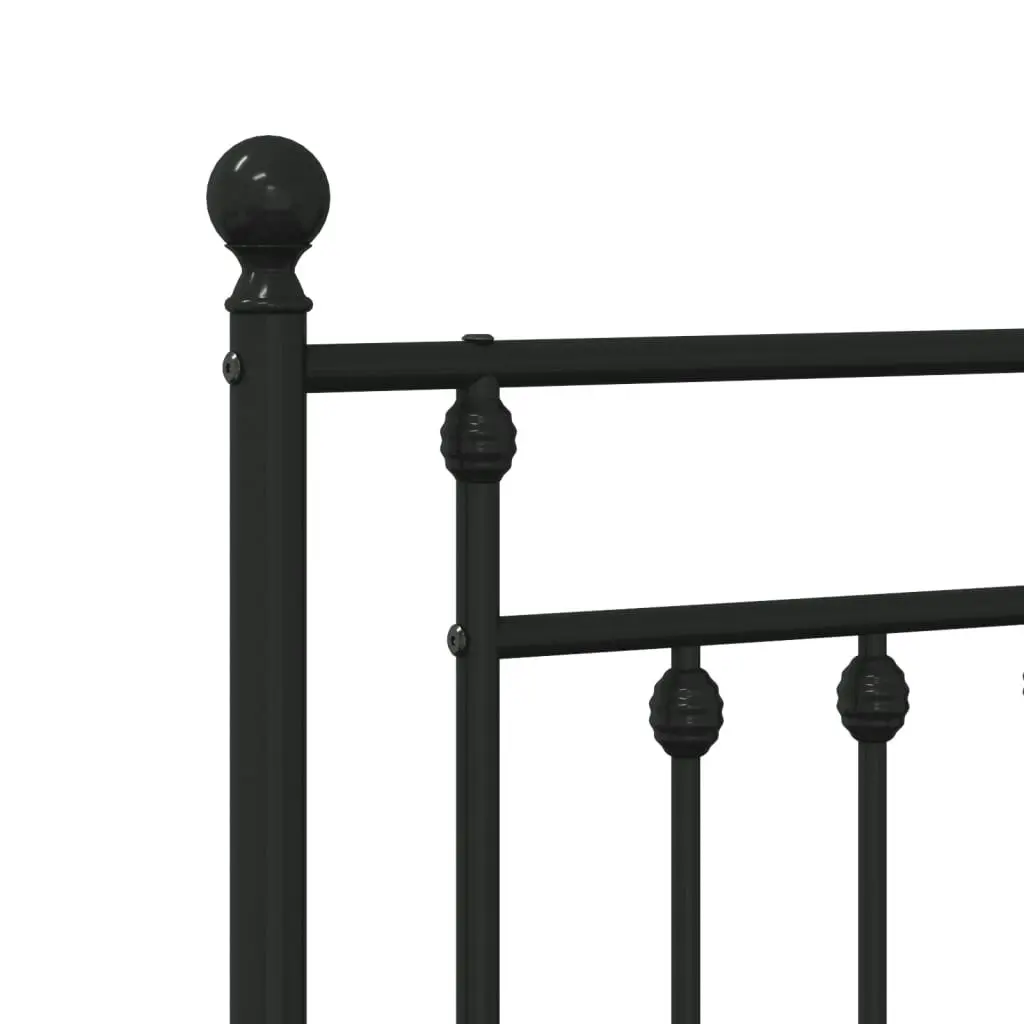 Metal Bed Frame without Mattress with Footboard Black 135x190 cm 353554