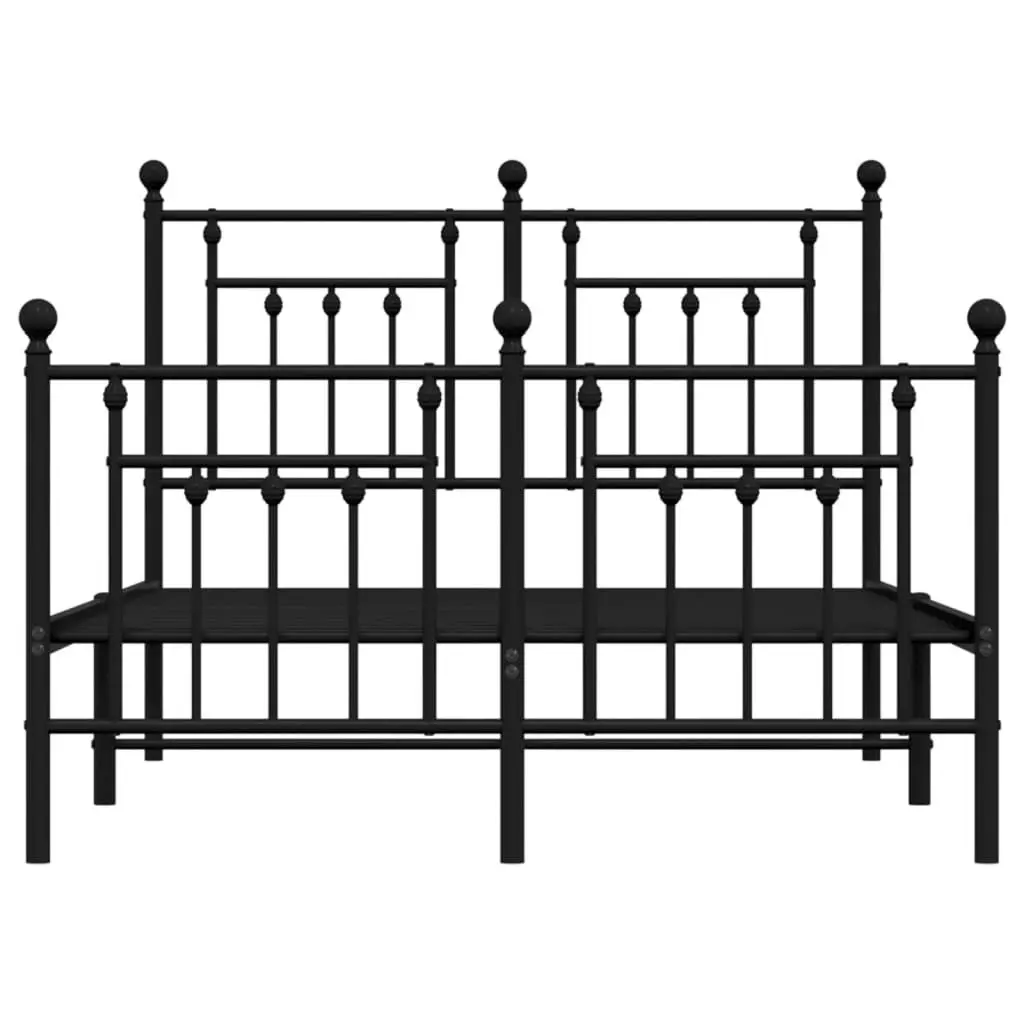 Metal Bed Frame without Mattress with Footboard Black 135x190 cm 353554