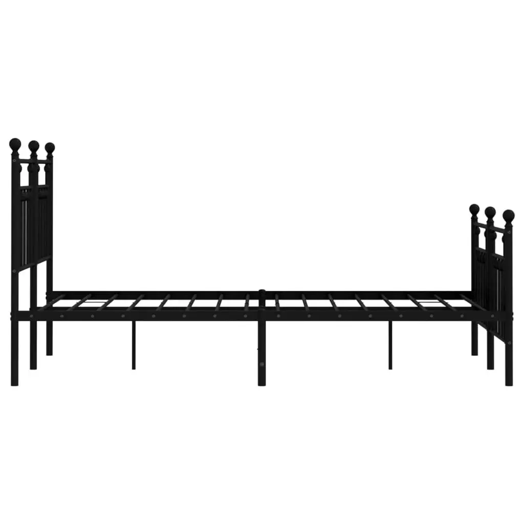 Metal Bed Frame without Mattress with Footboard Black 135x190 cm 353554