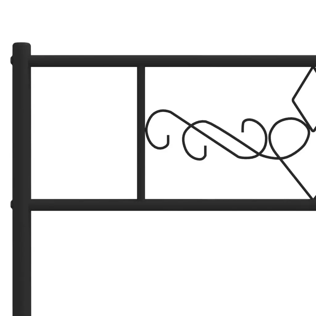 Metal Bed Frame with Headboard and Footboard Black 135x190 cm 355284