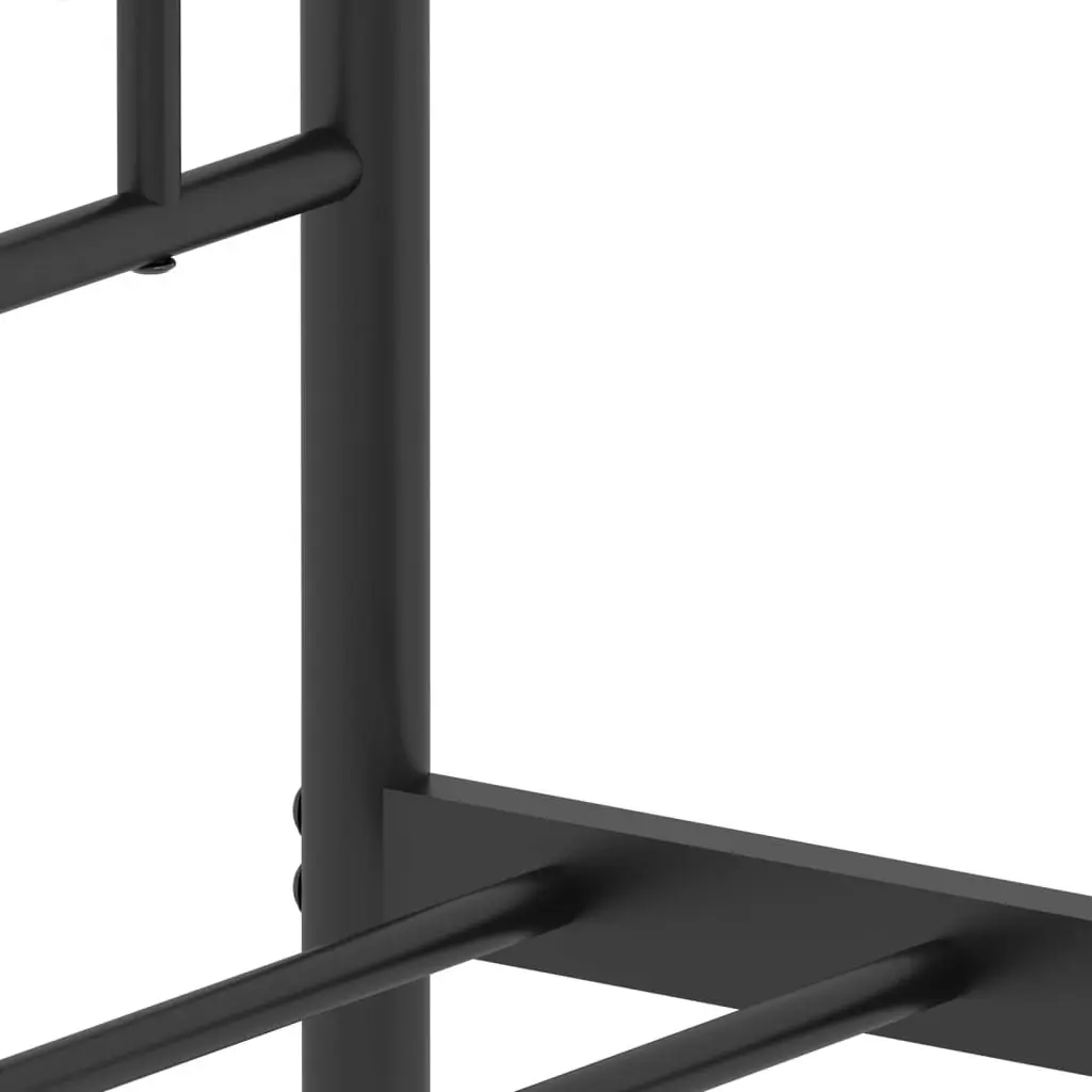 Metal Bed Frame without Mattress with Footboard Black 135x190 cm 374356