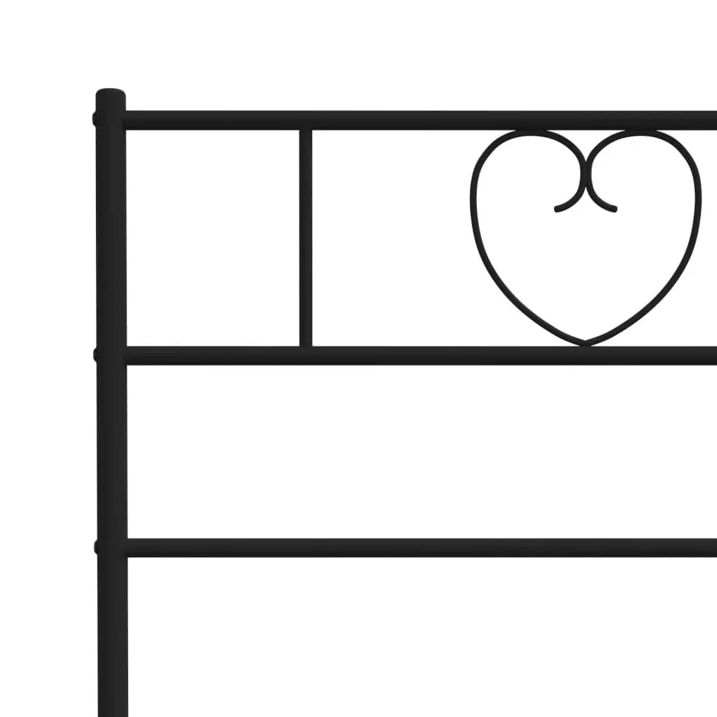 Metal Bed Frame with Headboard and Footboard Black 150x200 cm 355483