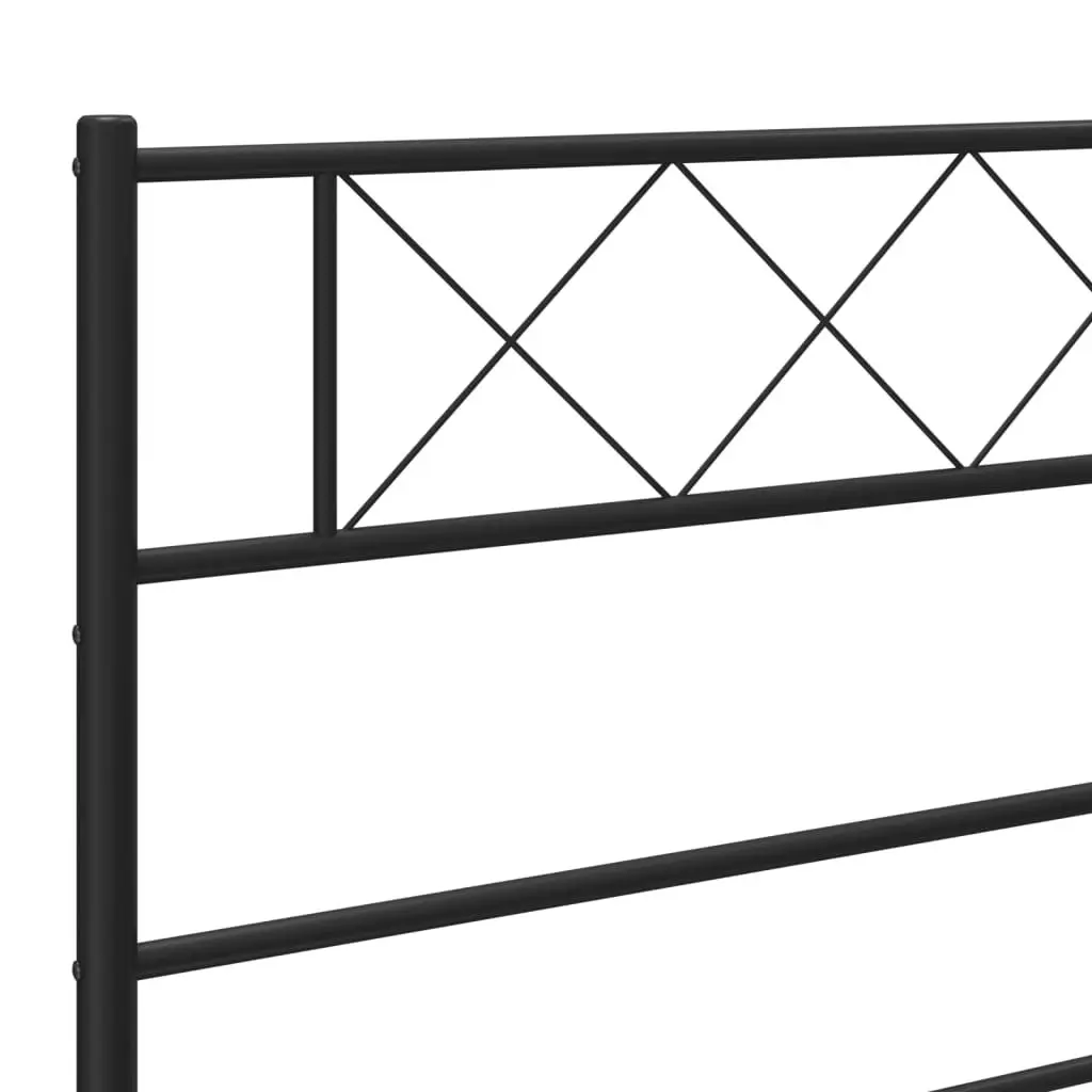 Metal Bed Frame with Headboard and Footboard Black 150x200 cm 372297