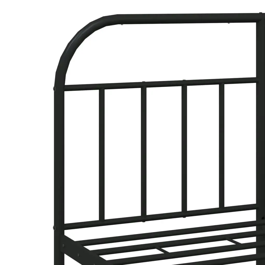 Metal Bed Frame with Headboard and Footboard Black 137x187 cm Double 353652