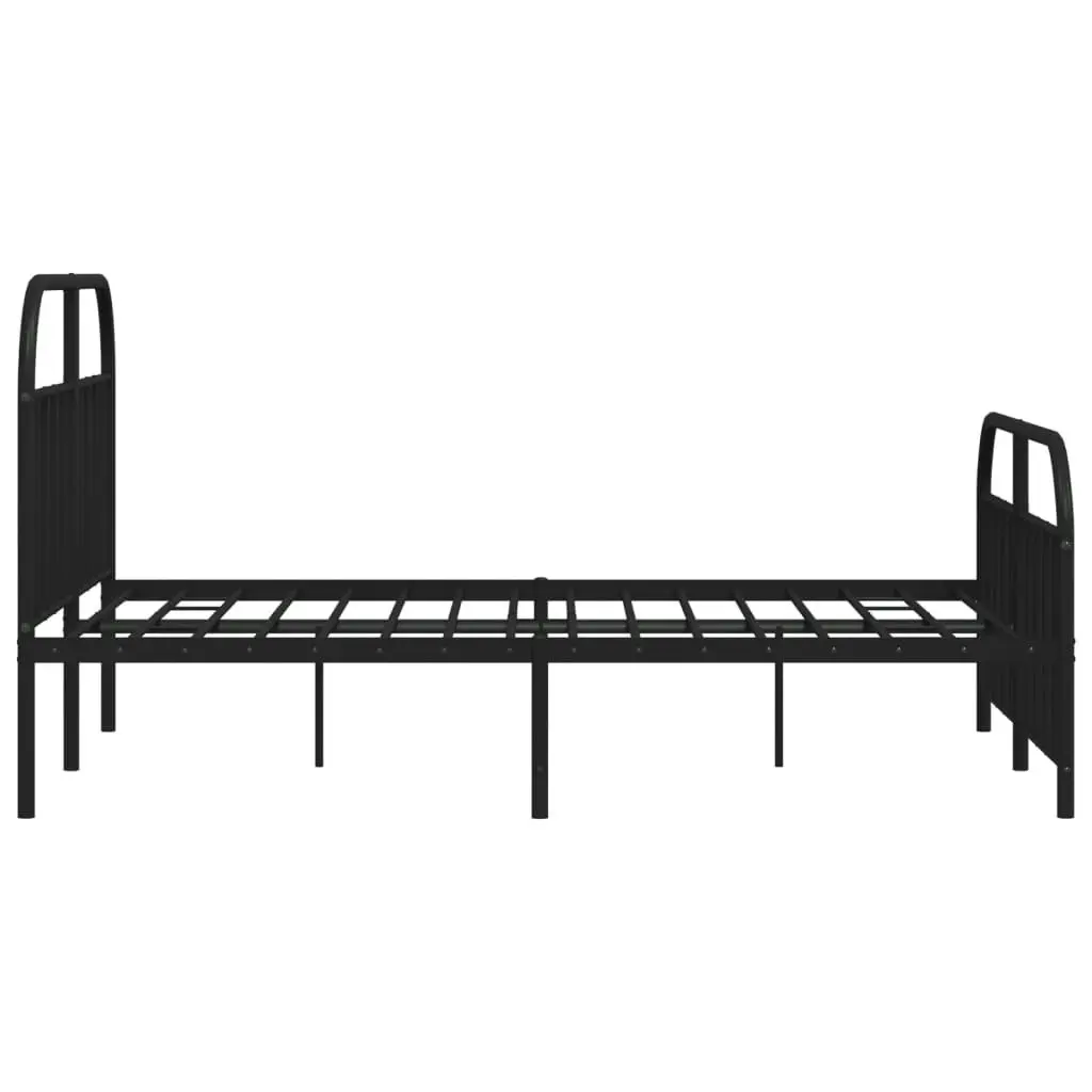 Metal Bed Frame with Headboard and Footboard Black 137x187 cm Double 353652