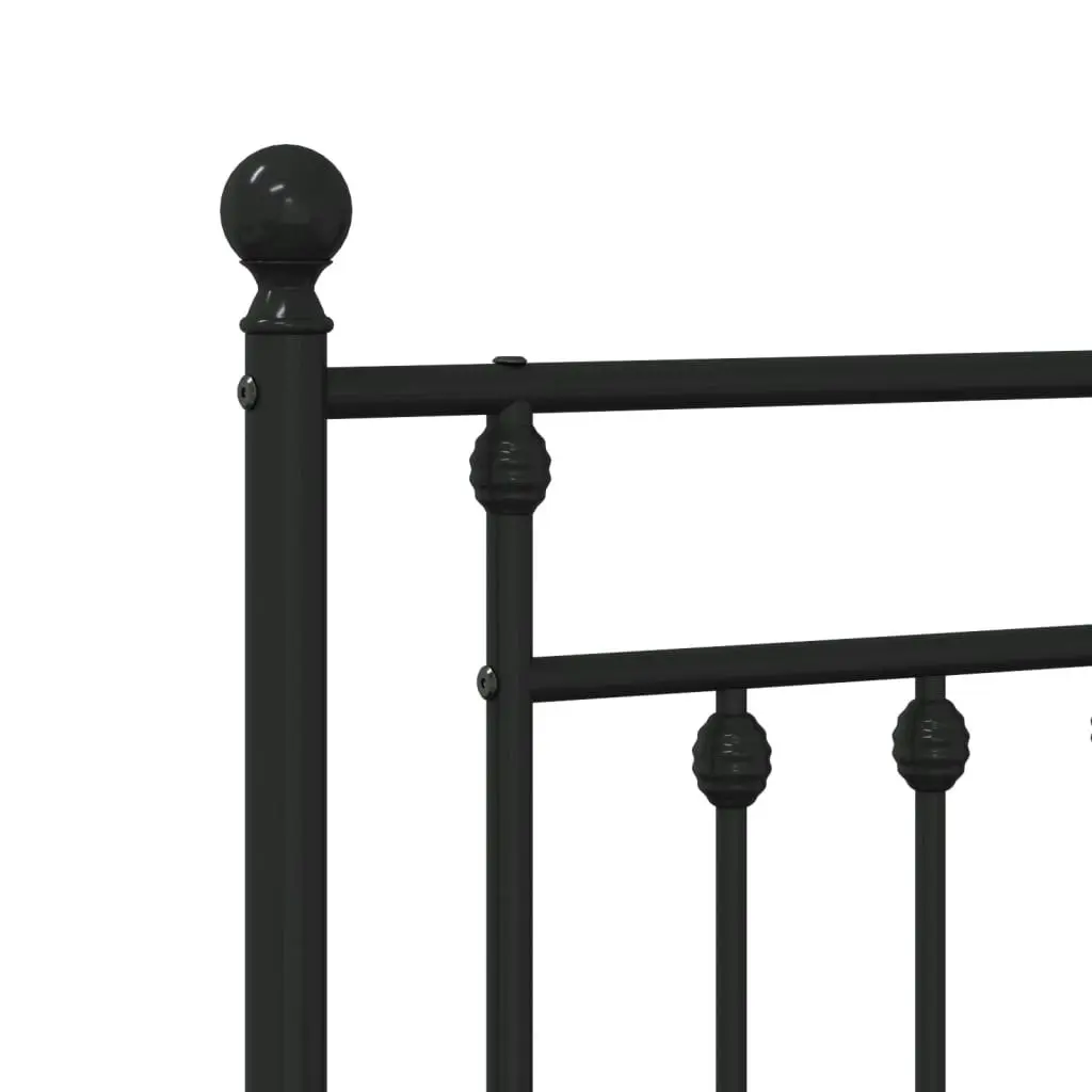 Metal Bed Frame with Headboard and Footboard Black 153x203 cm Queen Size 353557