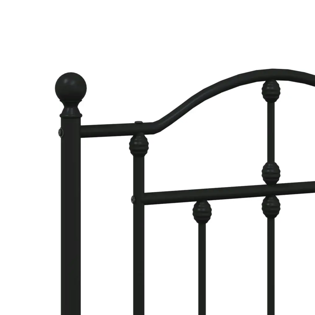 Metal Bed Frame with Headboard and Footboard Black 183x203 cm King 353461