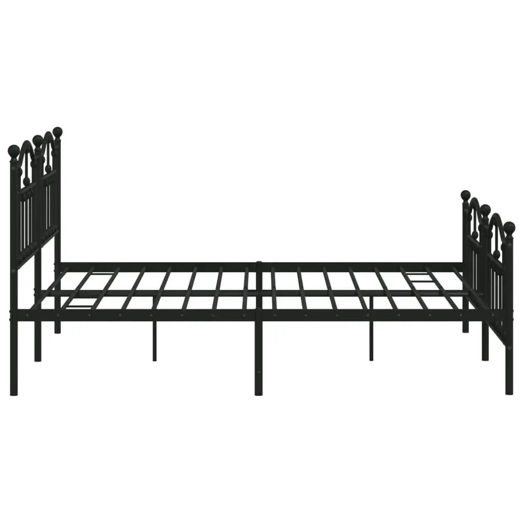 Metal Bed Frame with Headboard and Footboard Black 183x203 cm King 353461