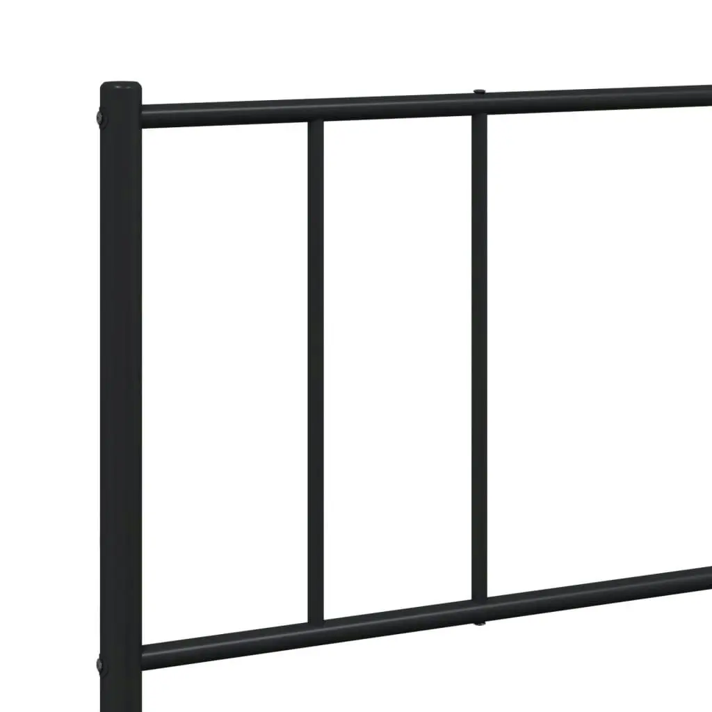 Metal Bed Frame with Headboard and Footboard Black 183x203 cm King Size 352502