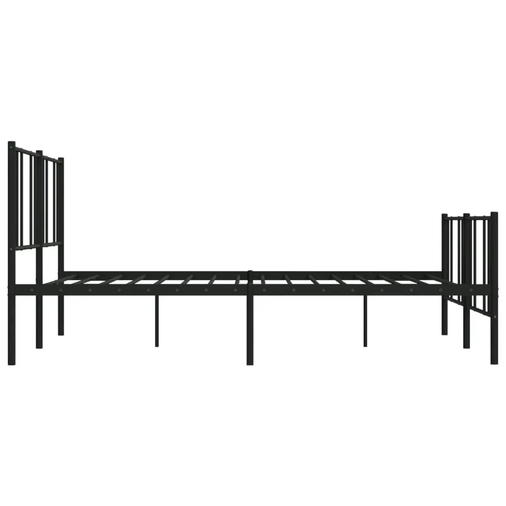 Metal Bed Frame with Headboard and Footboard Black 183x203 cm King Size 352502