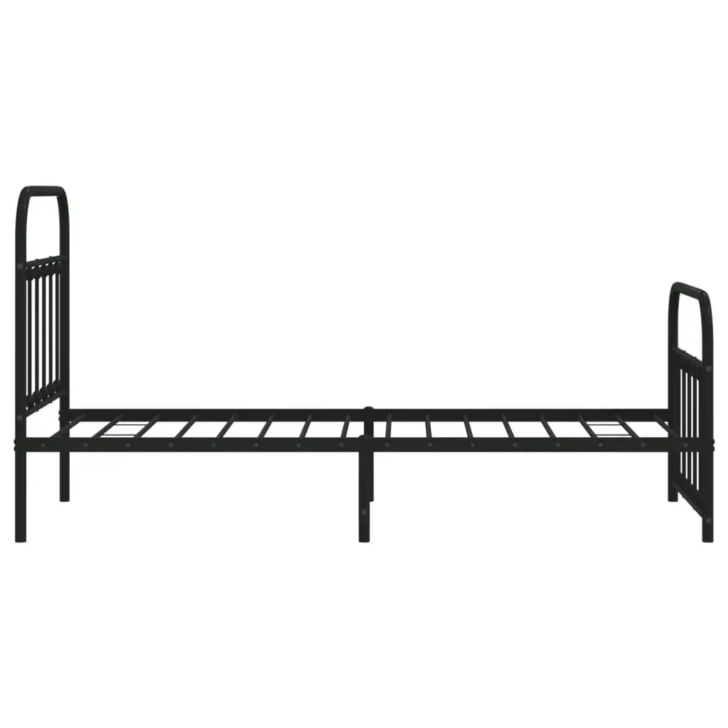 Metal Bed Frame without Mattress with Footboard Black 90x190 cm 352588