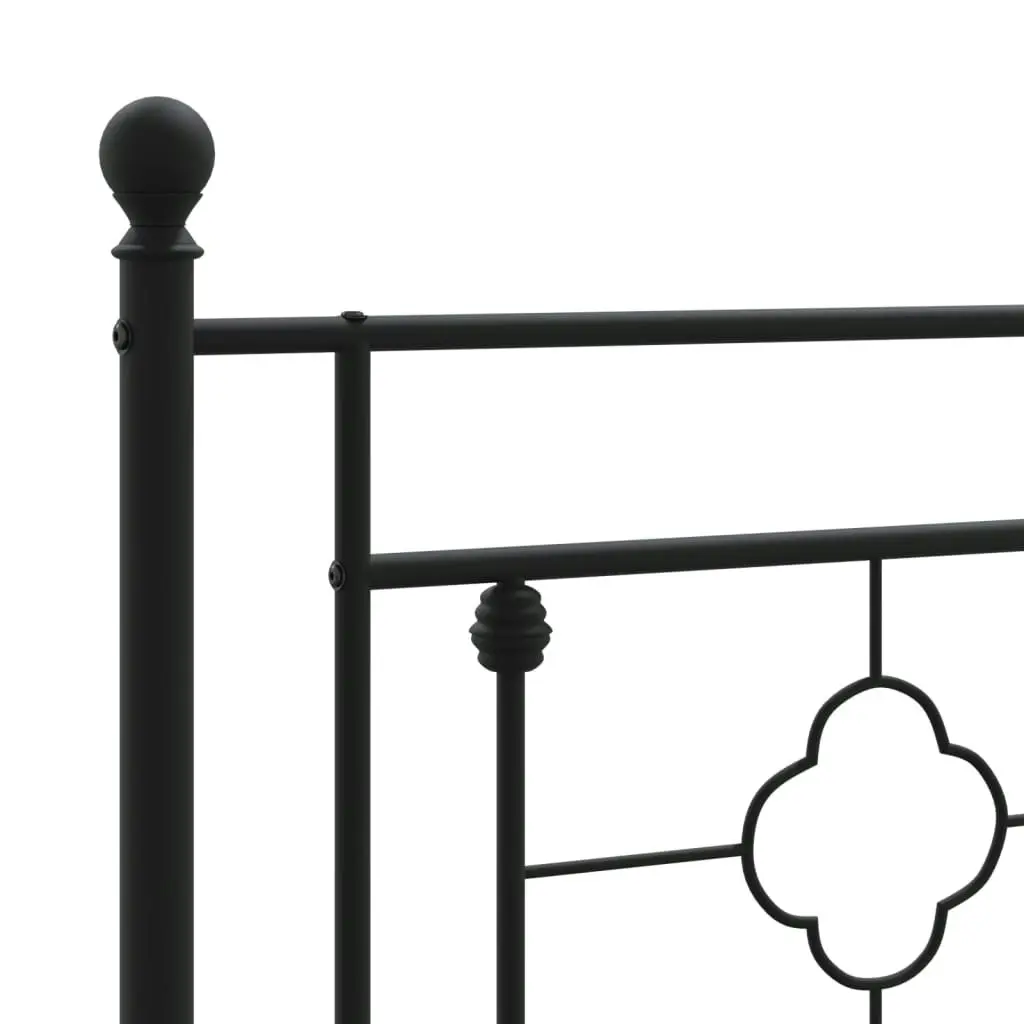 Metal Bed Frame with Headboard and Footboard Black 183x203 cm King Size 374361