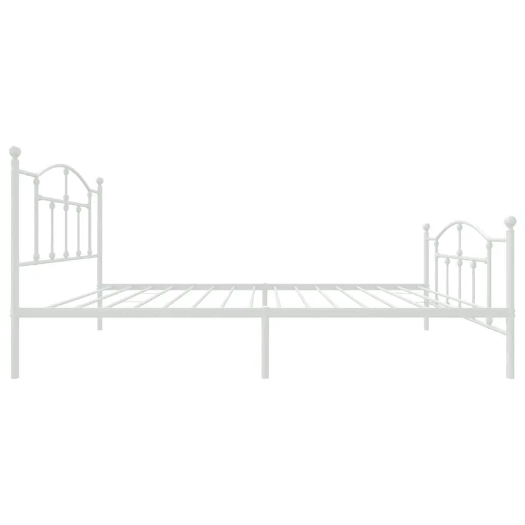 Metal Bed Frame with Headboard and Footboard White 106x203 cm King Single Size 353502