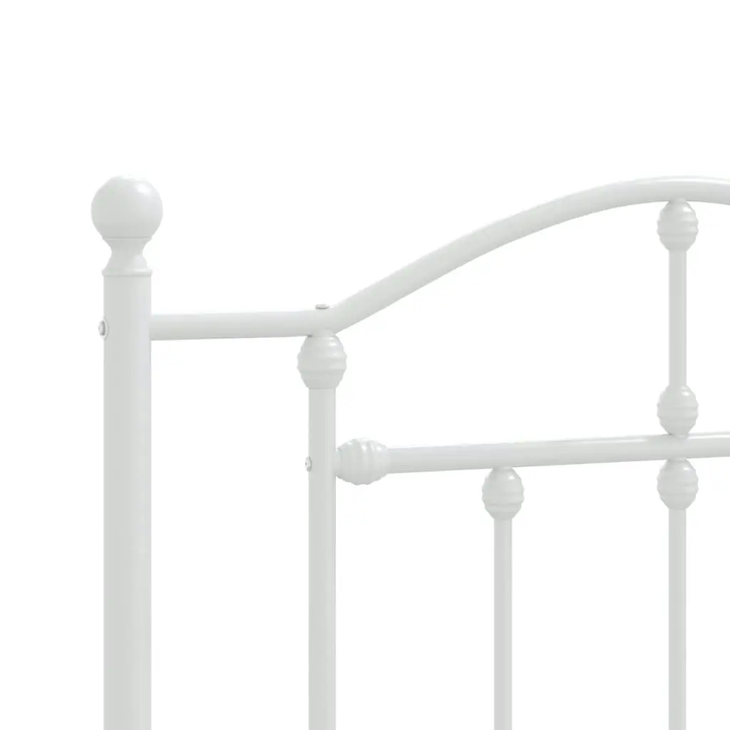 Metal Bed Frame with Headboard and Footboard White 106x203 cm King Single Size 353502