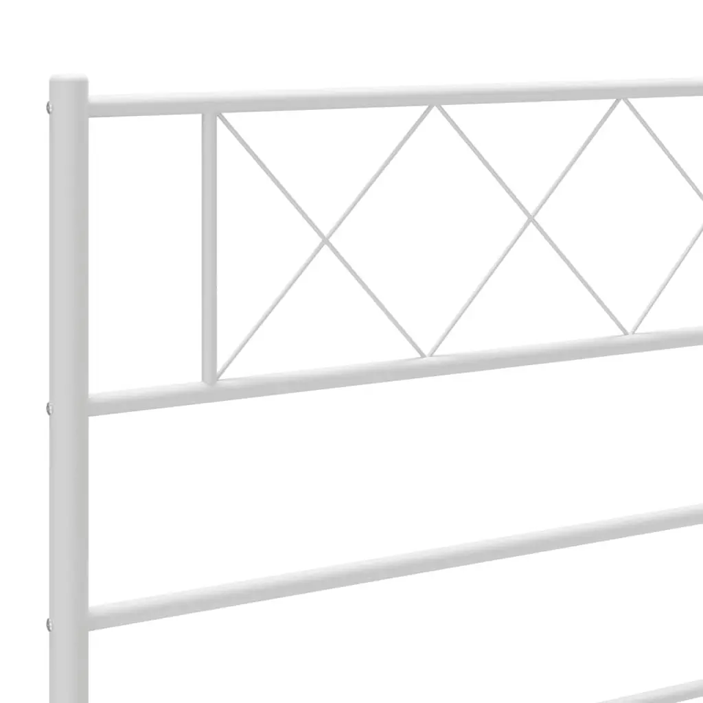 Metal Bed Frame with Headboard and Footboard White 135x190 cm 372343