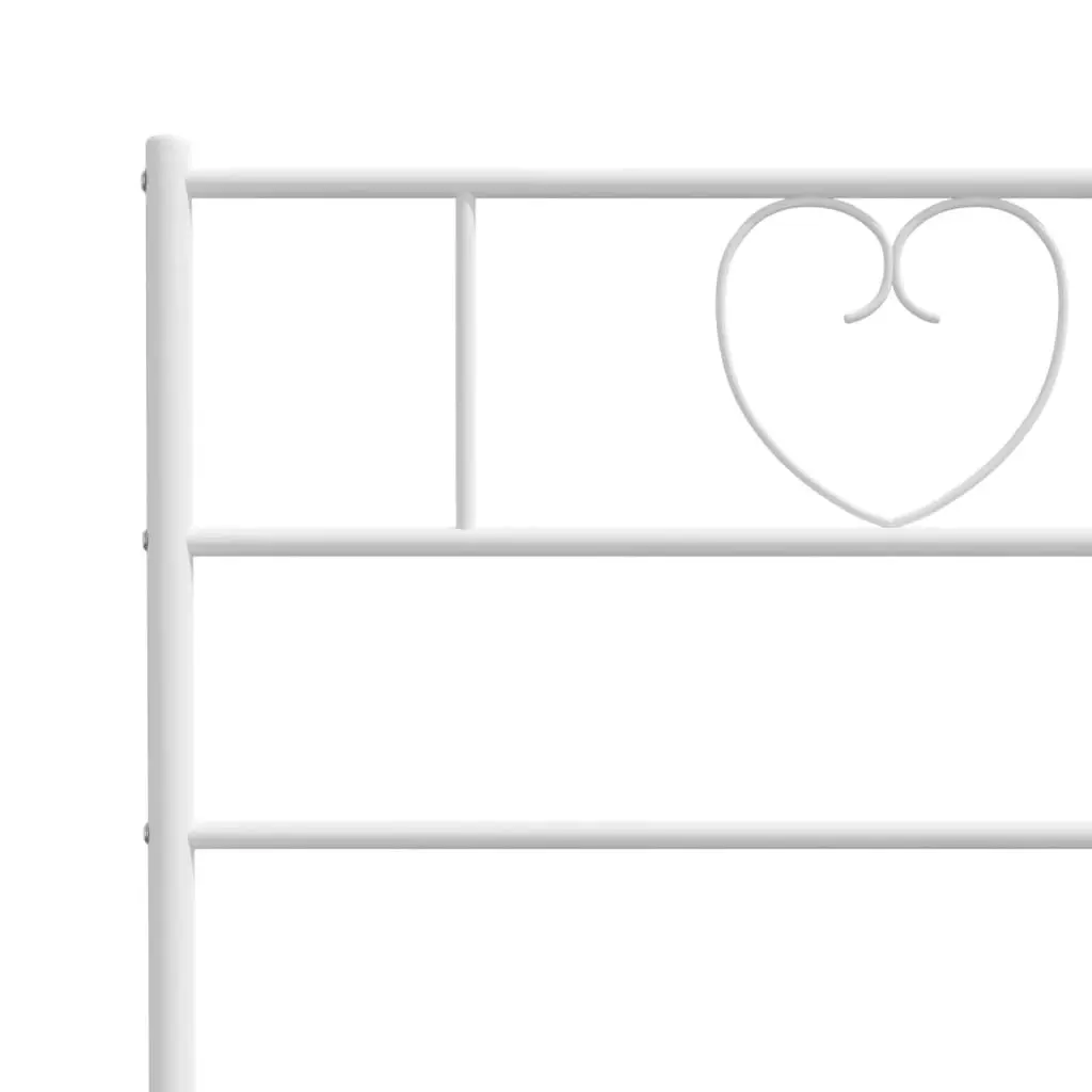 Metal Bed Frame with Headboard and Footboard White 107x203 cm 355526