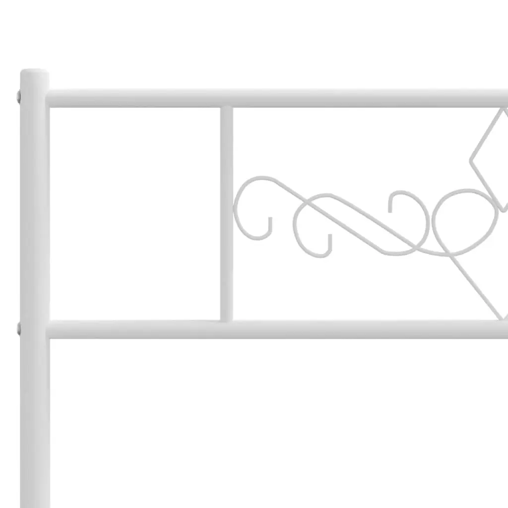 Metal Bed Frame with Headboard and Footboard White 150x200 cm 355336