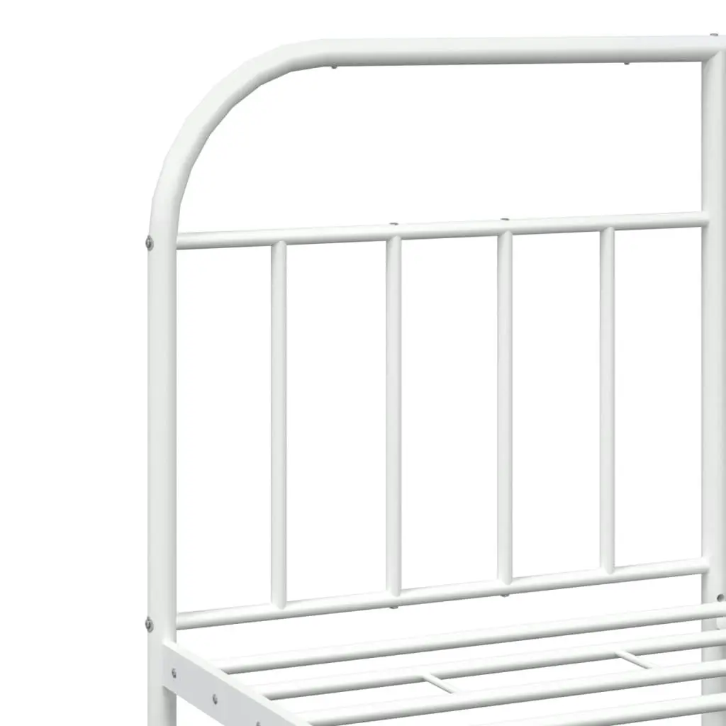 Metal Bed Frame with Headboard and Footboard White 153x203 cm Queen 353704