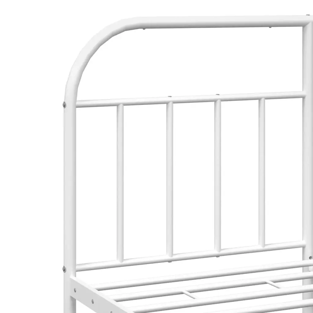 Metal Bed Frame with Headboard and Footboard White 153x203 cm Queen 353704