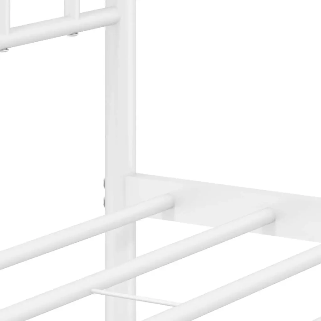 Metal Bed Frame without Mattress with Footboard White 150x200 cm 374408