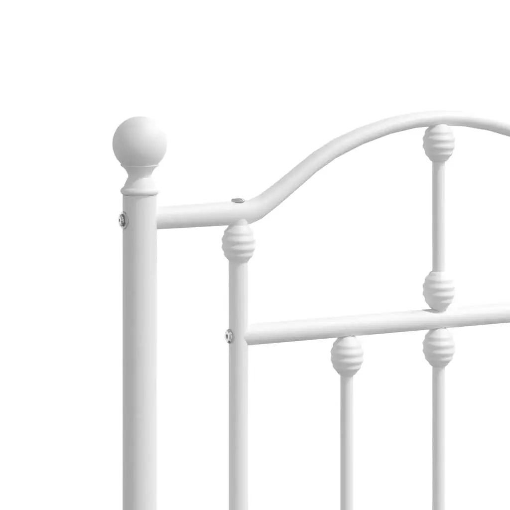 Metal Bed Frame with Headboard and Footboard White 183x203 cm King 353510