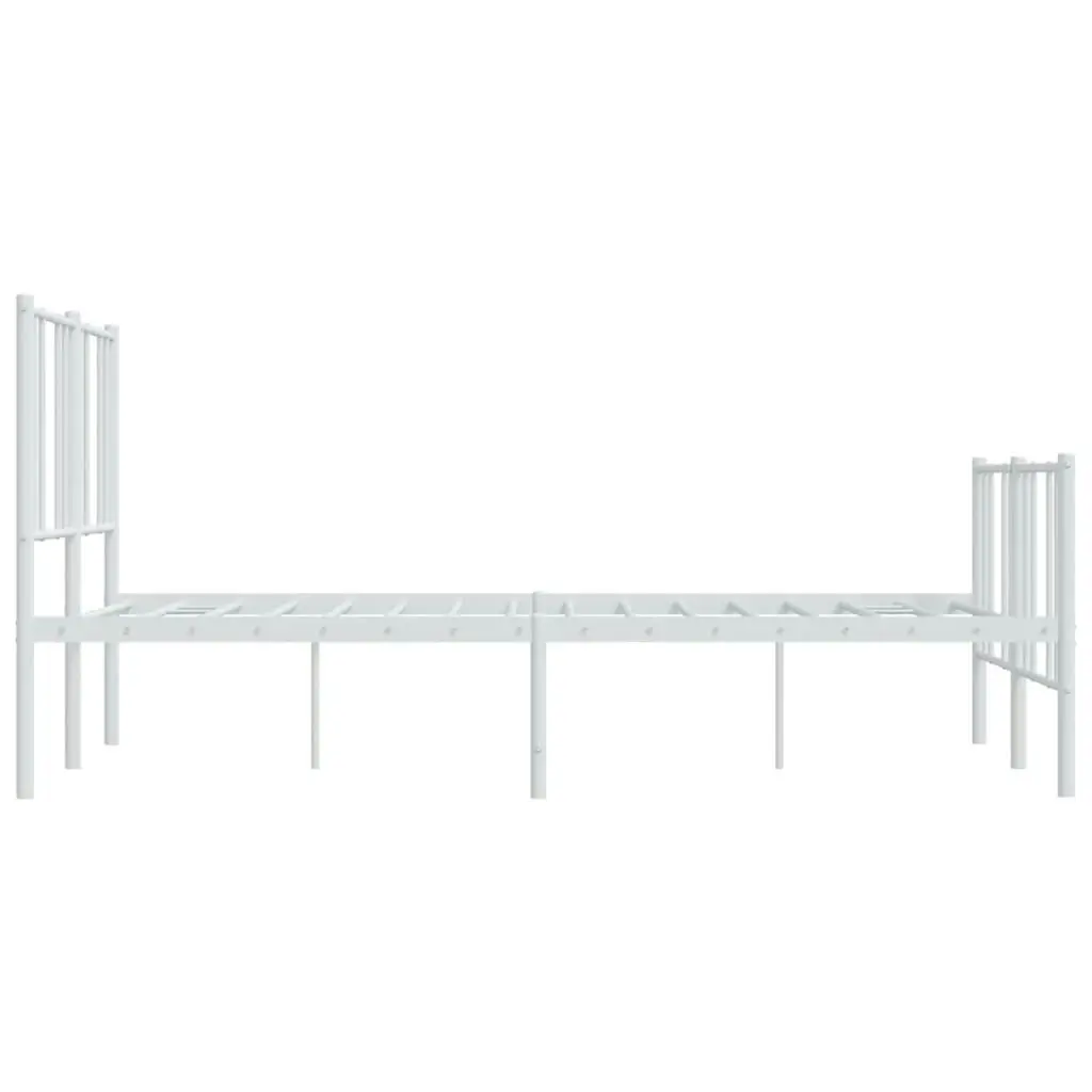 Metal Bed Frame with Headboard and Footboard White 153x203 cm Queen Size 352549