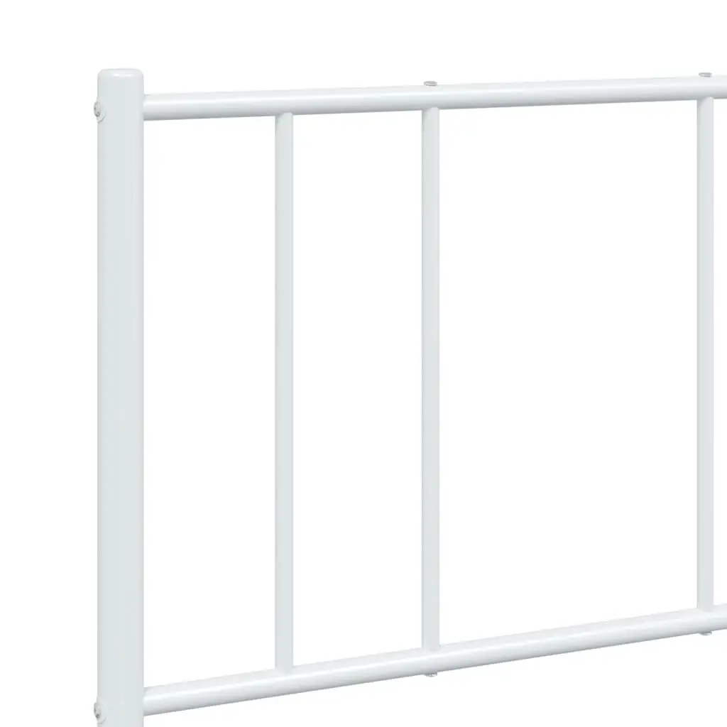 Metal Bed Frame with Headboard and Footboard White 153x203 cm Queen Size 352549