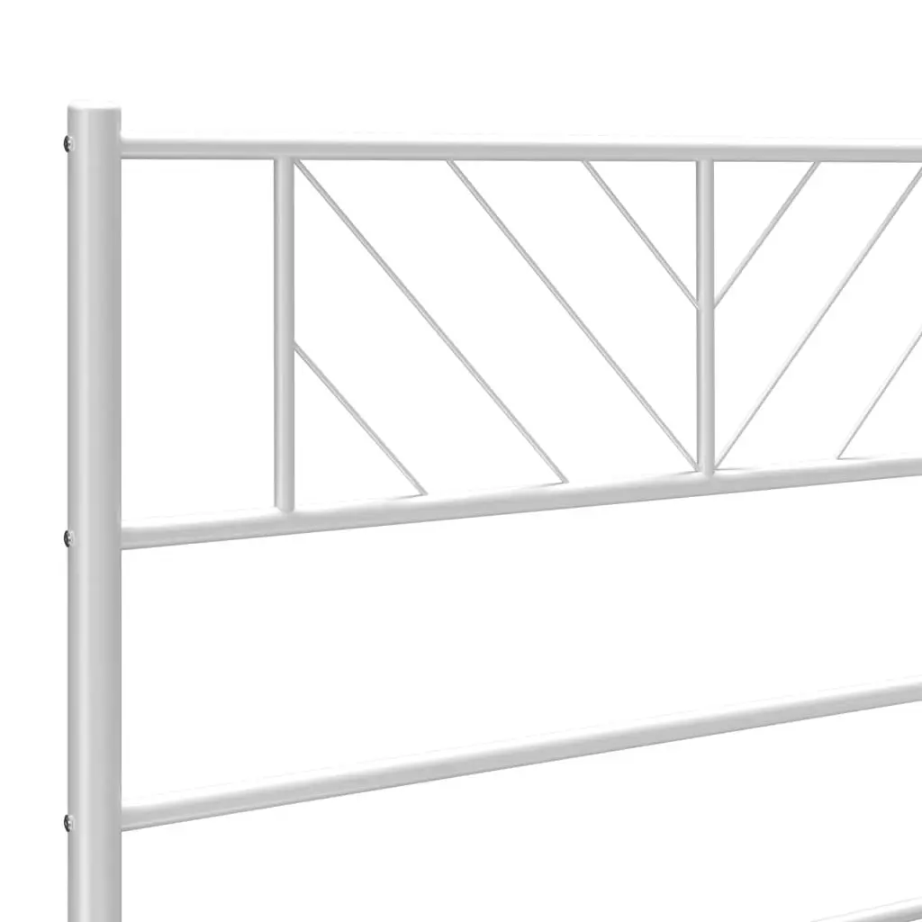 Metal Bed Frame with Headboard and Footboard White 183x203 cm King Size 372250