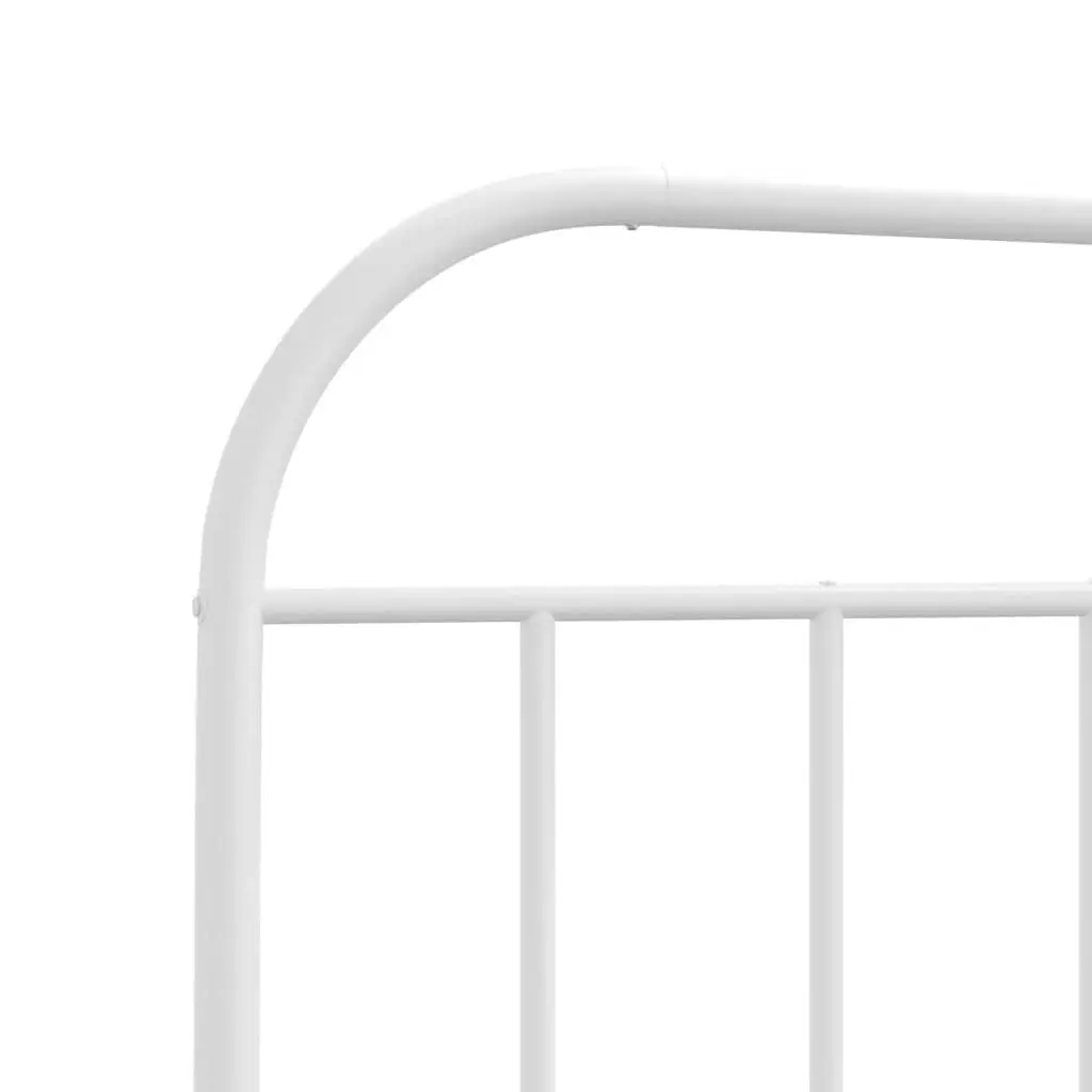 Metal Bed Frame with Headboard and Footboard White 92x187 cm Single Size 353694