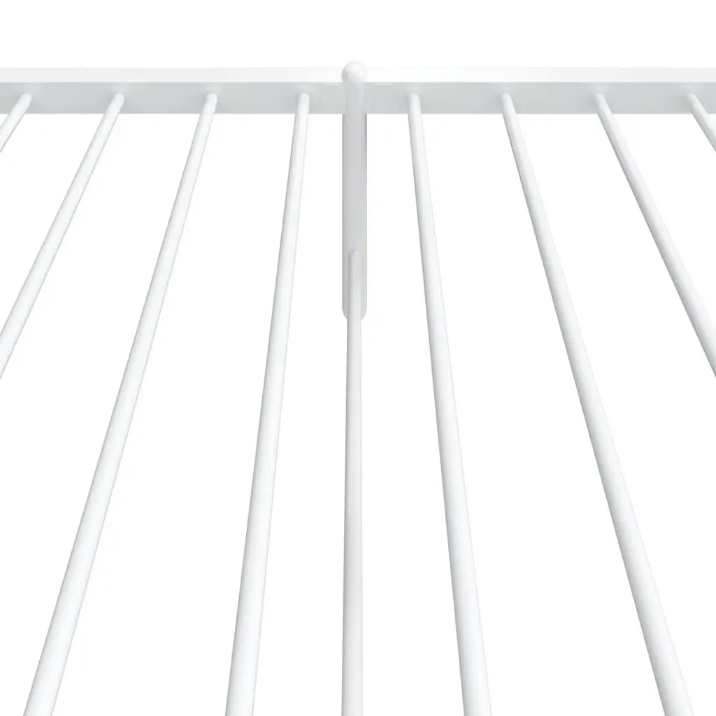 Metal Bed Frame with Headboard and Footboard White 92x187 cm Single Size 350941