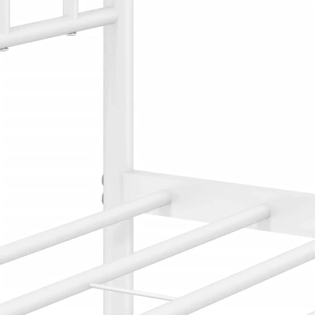 Metal Bed Frame with Headboard and Footboard White 183x203 cm King Size 374410