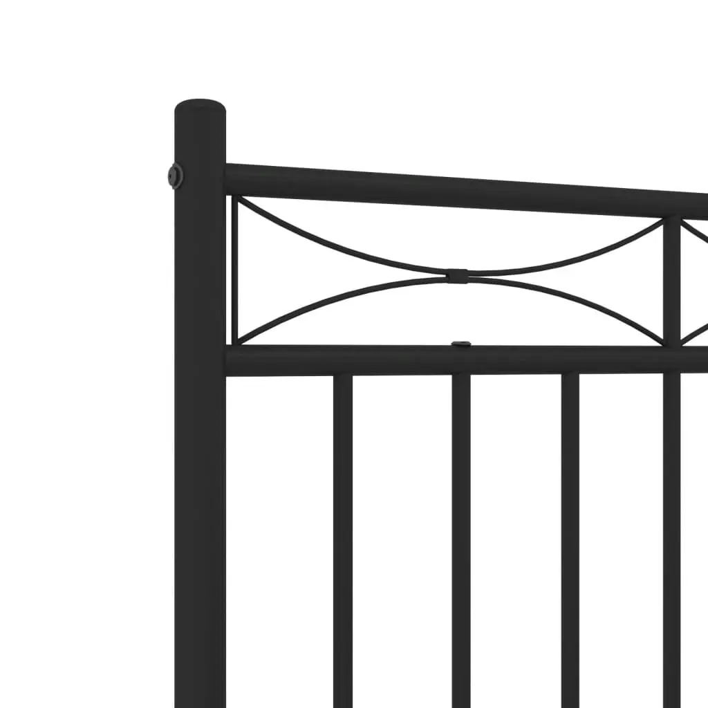 Metal Bed Frame with Headboard and FootboardÂ Black 135x190 cm 373708