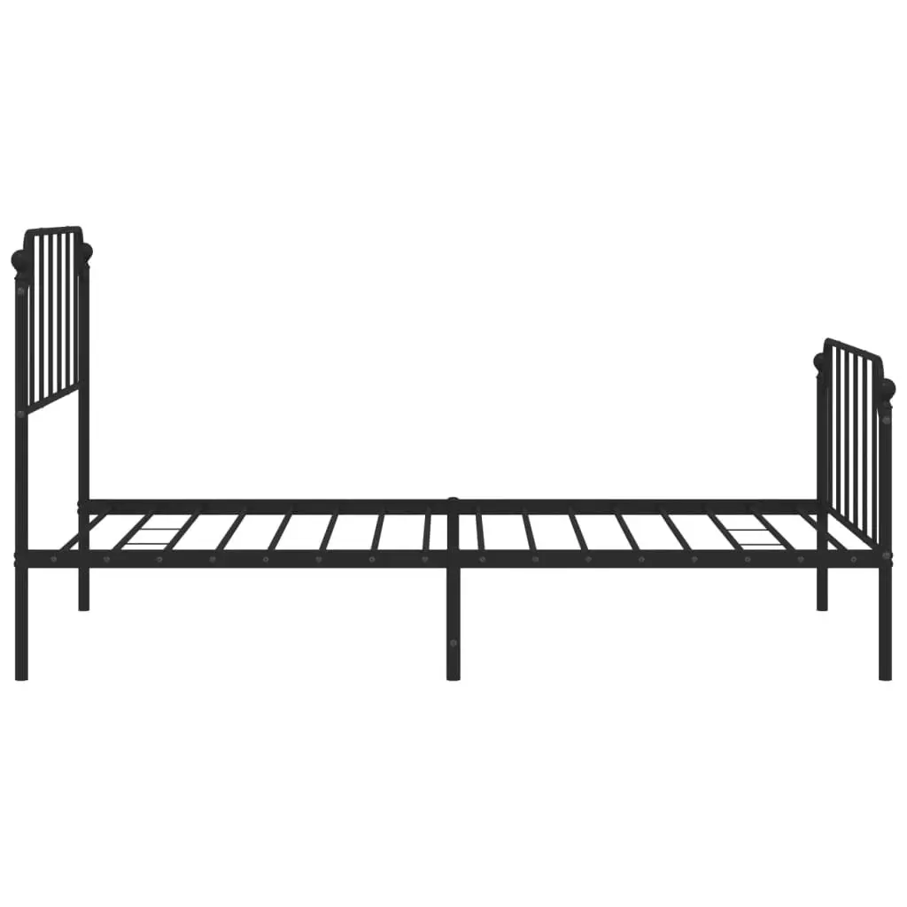 Metal Bed Frame with Headboard and FootboardÂ Black 107x203 cm 373901