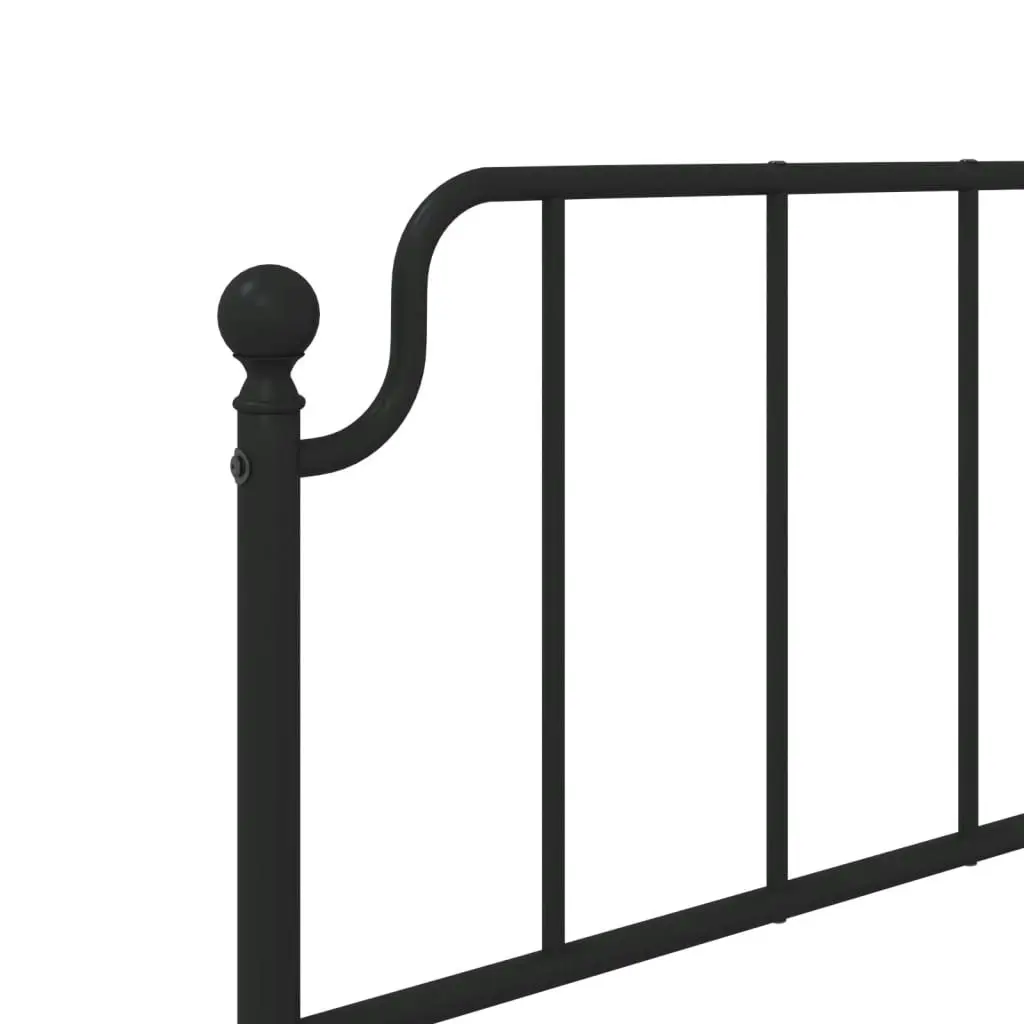 Metal Bed Frame with Headboard and FootboardÂ Black 107x203 cm 373901